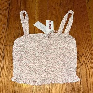 TJ Maxx pink and white flower tank top